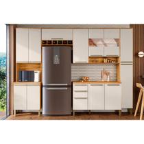 Módulo Cozinha Ronipa Nápoli Prime 5 Peças (2Aéreos+1Balcão+1Paneleiro+1TorreQuente) C5P97 Amendoa/Off White-Ronipa