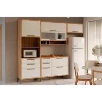 Módulo Cozinha Ronipa Syrah 4 Peças (2Aéreos+1Balcão+1TorreQuente) C4P233 Amendoa/Branco-Ronipa