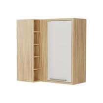 Módulo Cozinha Ronipa Syrah Aéreo Canto c/ 1 Porta e 5 Nichos 88cm Amendoa/Off White-Ronipa Módulo Cozinha Ronipa Syrah Aéreo Canto c/ 1 Porta e 5 Nichos 88cm Amendoa/Off White-Ronipa