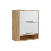Módulo Cozinha Ronipa Syrah Armário Nicho c/ 2 Portas Basculante 80cm Amendoa/Branco-Ronipa Módulo Cozinha Ronipa Syrah Armário Nicho c/ 2 Portas Basculante 80cm Amendoa/Branco-Ronipa