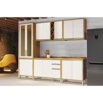 Módulo Cozinha Ronipa Tempranillo Tempranillo 5 Peças (2Aéreos+2Balcões+1Cristaleira) C5P81 Amendoa/Off White - Ronipa Módulo Cozinha Ronipa Tempranillo Tempranillo 5 Peças (2Aéreos+2Balcões+1Cristaleira) C5P81 Amendoa/Off White - Ronipa