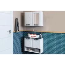 Módulo Cozinha Telasul Rubi c/ Espelho 2 Portas Branco-Telasul Módulo Cozinha Telasul Rubi c/ Espelho 2 Portas Branco-Telasul