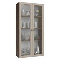 Módulo Cristaleira 70 Cm 2 Portas De Vidro Rustic-crema Vik Madesa Rustic-crema