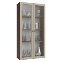 Módulo Cristaleira 70 cm 2 Portas de Vidro Rustic/Crema Vik Madesa