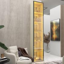 Módulo Cristaleira Espelhada com Vidro Reflecta e LED 1 Porta em MDF Luminare Gelius Módulo Cristaleira Espelhada com Vidro Reflecta e LED 1 Porta em MDF Luminare Gelius