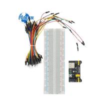 Módulo De Alimentação Para Protoboard 3.3V 5V MB102 830 Pontos Com 65 Fios Jumper Para Kit DIY