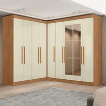 Módulo de Canto com Puxadores Mdf e Espelho Paris