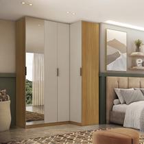 Módulo de Canto Reto 4 Portas Espelho 100% Mdf Altezza Clean