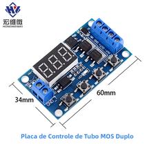 Módulo De Controle De Tempo Digital LED Dual MOS 12V 24V, Interruptor De Temporizador Ciclóide,