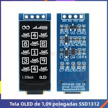Módulo De Display OLED Branco De 1.09 Polegadas 128x64 SSD1312 Interface I2C Para Arduino Raspberry