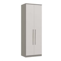 Módulo de Guarda Roupa 2 Portas 2 Gavetas Elegance Cinza/Niquel/Blanc