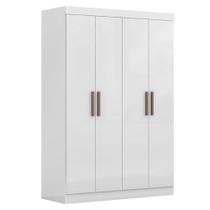 Modulo De Guarda Roupas Para Quarto 4 Portas E 2 Gavetas Madrid Maxel Branco