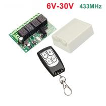 Módulo De Interruptor De Controle Remoto Sem Fio 433MHz 4CH Relé Receptor DC 12V 24V 5V-30V Com