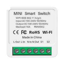 Módulo De Interruptor De Luz Mini Wifi 16A Controle Bidirecional Funciona Com Tuya Smart Life Alexa