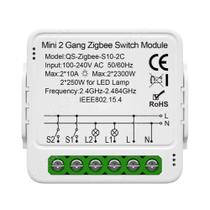 Módulo De Interruptor Inteligente 1/2/3 Gang ZigBee Tuya Compatível Com Alexa E Google Home
