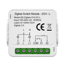 Módulo De Interruptor Mini Inteligente Zigbee Tuya Sem Fio Neutro Necessário Compatível Com Alexa