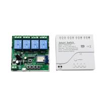 Módulo De Interruptor Wifi Inteligente 12V 32V 220V Controle Remoto RF 433 1/2/4 Canais Para Alexa