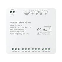 Módulo De Interruptor ZigBee Inteligente De 4 Canais 7-32V 85-250V RF433 Controle Remoto Para Alexa