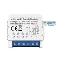 Módulo De Interruptores De Luz WiFi Inteligente 1/2/3/4 Gang Tuya DIY Controle Bidirecional Alexa
