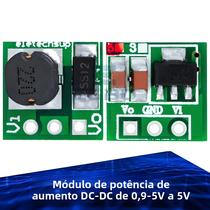 Módulo De Potência DC-DC Step-Up De Saída 5V, Placa Conversora De Tensão De Entrada 1.5V-4.2V,