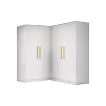 Módulo de Quarto Adapt Adapt 3 Peças ( 2 Armários + 1 Closet de Canto Obliquo) QCM146 Branco - Kappesberg