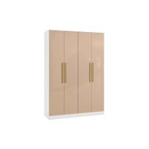 Módulo de Quarto Adapt Guarda Roupa Adapt N536 c/ 4 Portas e 2 Gavetas Branco/Macadamia - Kappesberg