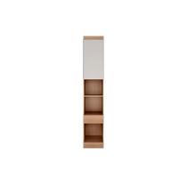 Módulo de Quarto Casal Armário Mesa de Cabeceira Rizon/Linea 1 Porta c/1 Gaveta Cumaru/Fendi - Novo Horizonte