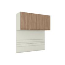 Módulo de Quarto Casal Armário Ponte Aéreo MC11 Seletto c/ 4 Portas Areia/Jequitibá - Henn