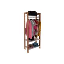 Módulo de Quarto Casal Closet AZ1029 Cabideiro c/ 2 Prateleiras Amêndoa/Branco - Tecno Mobili Módulo de Quarto Casal Closet AZ1029 Cabideiro c/ 2 Prateleiras Amêndoa/Branco - Tecno Mobili