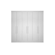 Módulo de Quarto Casal Guarda Roupa Rizon c/ 6 Portas e 4 Gavetas Branco - Novo Horizonte