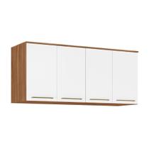 Módulo de Quarto Solteiro Armário Ponte Aéreo Casal 71190K Irlanda c/ 4 Portas Amendola/Branco - Demóbile