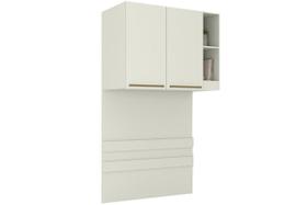 Módulo de Quarto Solteiro Armário Ponte Aéreo MC12 Seletto c/ 2 Portas e 2 Nichos Areia - Henn