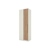 Módulo de Quarto Solteiro Guarda Roupa Canto Reto c/ 1 Porta MC14 Seletto Areia/Jequitibá - Henn
