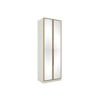 Módulo de Quarto Solteiro Guarda Roupa MC04 Seletto c/ 2 Portas c/ Espelho e 3 Gavetas Areia/Jequitibá - Henn