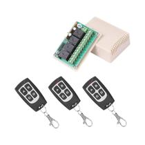 Módulo De Relé 433MHz 4CH Receptor Transmissor Controle Remoto Sem Fio Para Luz De Garagem Motor DIY