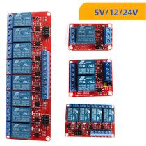 Módulo De Relé 5V 12V 24V Placa De 1/2/4/8 Canais Com Isolamento Por Optoacoplador Para Automação