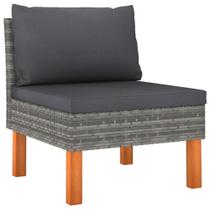 Módulo de sofá de jardim vidaXL Middle Durable Poly Rattan Grey Módulo de sofá de jardim vidaXL Middle Durable Poly Rattan Grey