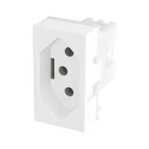 Módulo de Tomada 2P+T Fame Modulare Evidence Blanc+ 20A Branco