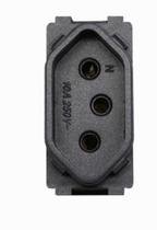 Módulo de Tomada 2PT 10A Preto Grafite Novara DC-1600/265 Módulo de Tomada 2PT 10A Preto Grafite Novara DC-1600/265