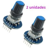 Módulo Encoder Rotativo 2 Peças Sensor Brick Desenvolvimento Botão De Potenciômetro Redondo EC11 Módulo Encoder Rotativo 2 Peças Sensor Brick Desenvolvimento Botão De Potenciômetro Redondo EC11
