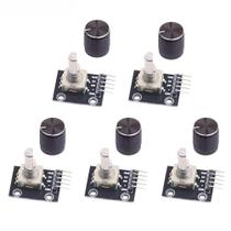 Módulo Encoder Rotativo 360 Graus 5pcs KY-040 Sensor Brick Com Botão Para Placa De Desenvolvimento Módulo Encoder Rotativo 360 Graus 5pcs KY-040 Sensor Brick Com Botão Para Placa De Desenvolvimento