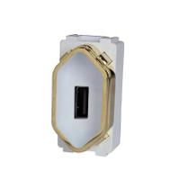 Módulo Entrada Usb 2.0 - Dicompel Novara Branco Gold Módulo Entrada Usb 2.0 - Dicompel Novara Branco Gold