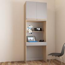 Módulo Escrivaninha San Diego 1 Gaveta 2 Portas 80cm Aveiro Oak E Cinza Urbano