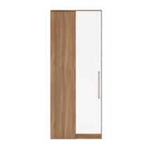 Módulo Guarda-Roupa Canto 1 Porta com Maleiro Irlanda Branco/Amendola