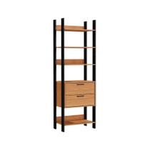 Módulo Guarda Roupa Closet Gaveteiro Freijó com Preto Fosco Industrial - D'Rossi