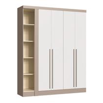 Módulo Guarda-Roupa de Canto 4 Portas 2 Gavetas Infinity Bege/Duna/Branco Line Módulo Guarda-Roupa de Canto 4 Portas 2 Gavetas Infinity Bege/Duna/Branco Line