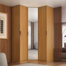 Módulo Guarda-roupa de Canto Obliquo Espelho 3 Portas 100% MDF Clean Altezza Módulo Guarda-roupa de Canto Obliquo Espelho 3 Portas 100% MDF Clean Altezza