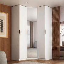 Módulo Guarda-roupa de Canto Obliquo Espelho 3 Portas Mdf Clean Altezza Módulo Guarda-roupa de Canto Obliquo Espelho 3 Portas Mdf Clean Altezza