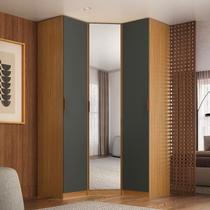 Módulo Guarda-roupa de Canto Obliquo Espelho 3 Portas Mdf Clean Altezza Módulo Guarda-roupa de Canto Obliquo Espelho 3 Portas Mdf Clean Altezza