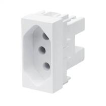 Módulo Habitat Tomada 2 Pinos 10A 250V Branco Fame Módulo Habitat Tomada 2 Pinos 10A 250V Branco Fame